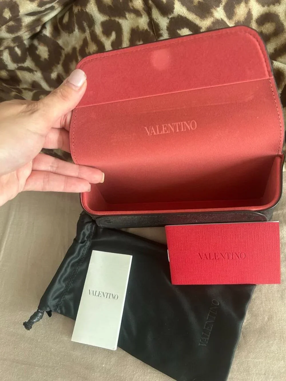 VALENTINO BLACK RED AUTHENTIC SUNGLASSES CASE ONLY